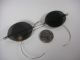 Antique Eyeglasses.  Steel Spectacles With Grey Sunglass Lenses. Optical photo 1