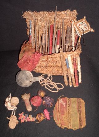 Authentic Pre Columbian Weaver Basket Chancay Very Rare photo