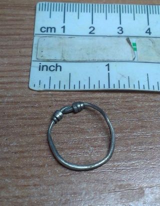 Ancient Celtic Silver Coiled Ring 0736 photo