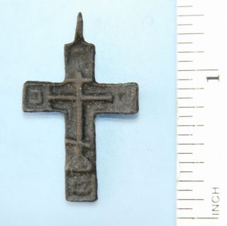 Ancient Old Bronze Golgotha Cross (ma03) photo