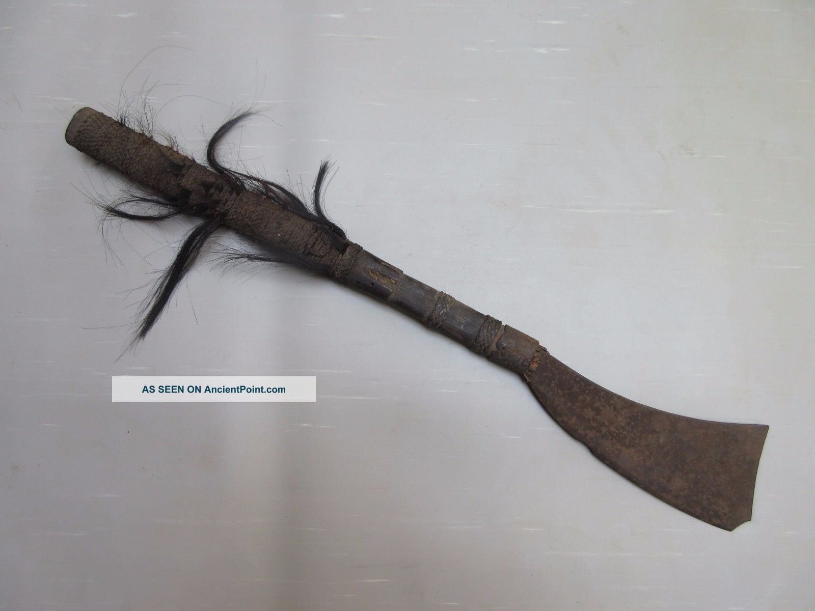 Antique Nagaland Headhunter War Axe Dao (sword,  Mace) India photo