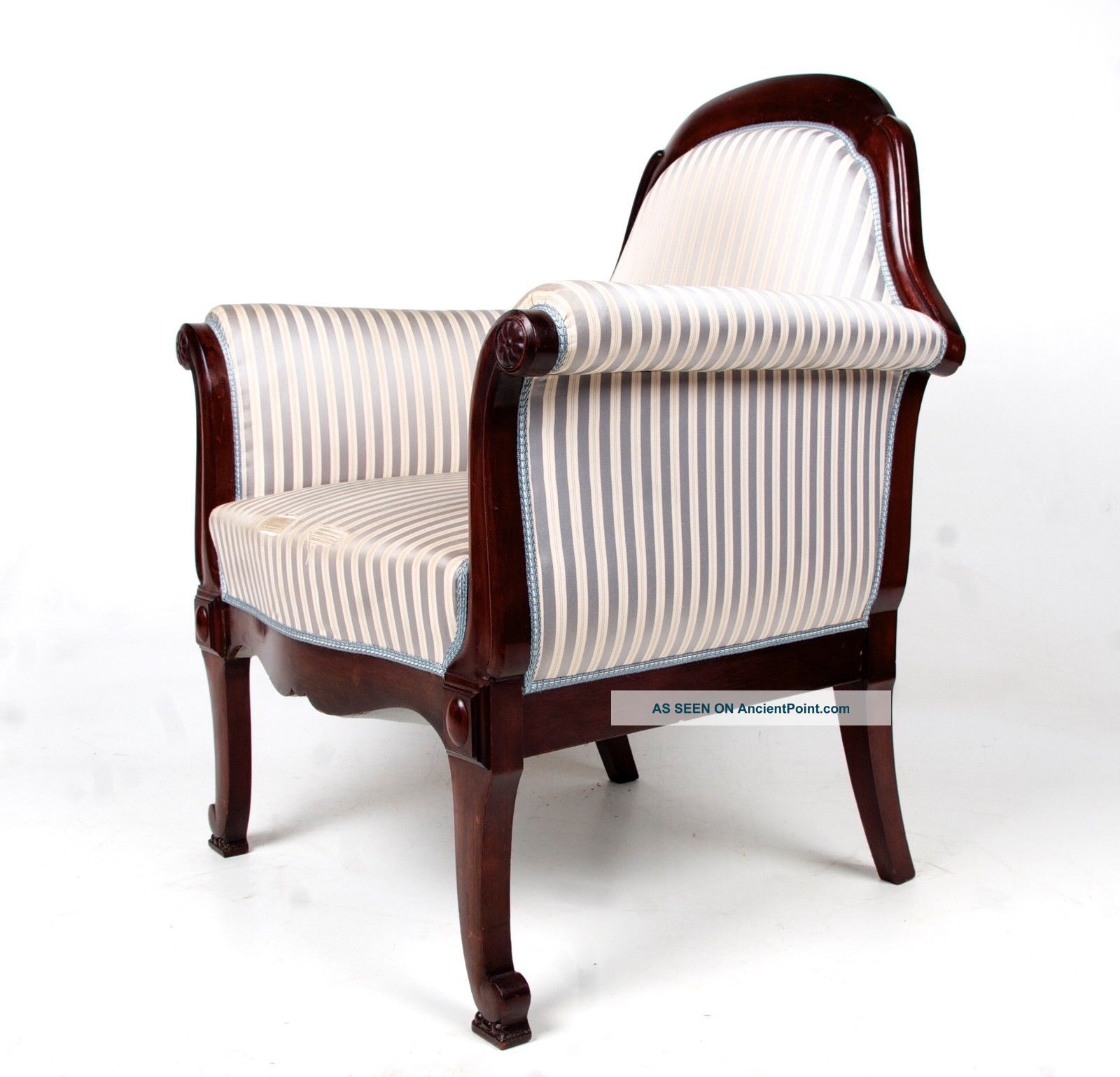 Antique Mahogany Armchair Swedish Parlour Chair Lounge Chair 1900-1950 photo