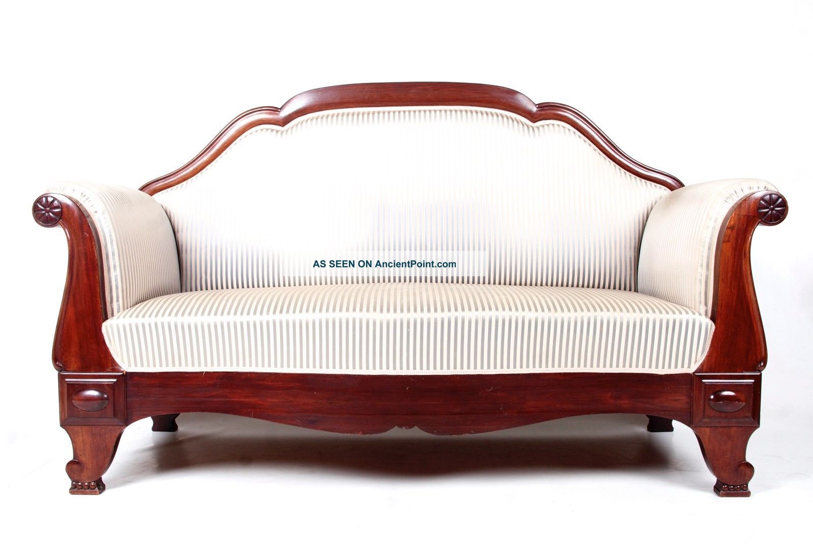 Antique Mahogany Sofa Swedish Fine Quality Highback 3 Seater Parlour Settee 1900-1950 photo
