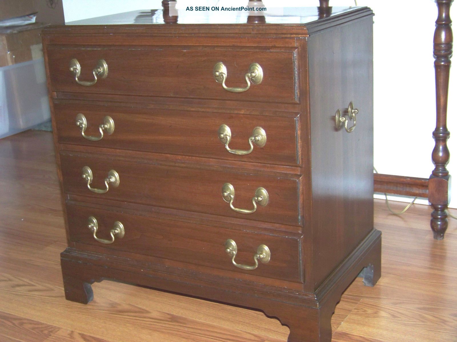 Ethan Allen Georgian Court Cherry 4 Drawer Silver Chest - End Table - Night Stand Other photo