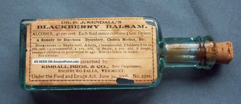 Dr.  Kendall’s Blackberry Balsam,  Contained Alcohol & Opium Other photo