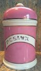 Rare Pink 1800 ' S Antique Porcelain Ceramic Apothecary Pharmacy Chemist Store Jar Bottles & Jars photo 1