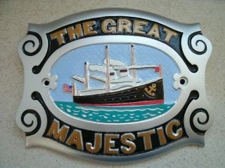 The Great Majestic Ship Boat Ocean Beach Nautical Wood Stove Plaque Wall Decor photo