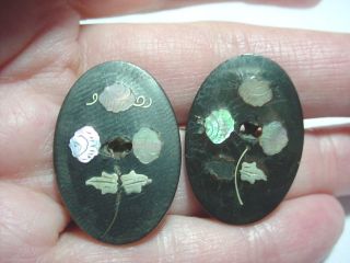 Antique Dyed Horn Inlay Buttons photo