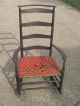 Antique Shaker 7 Mt Lebanon Ny Rocking Chair In Surface & Cloth Seat 1800-1899 photo 1
