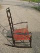 Antique Shaker 7 Mt Lebanon Ny Rocking Chair In Surface & Cloth Seat 1800-1899 photo 2
