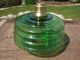 Green Glass Oil Lamp Font 20th Century photo 1