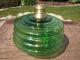 Green Glass Oil Lamp Font 20th Century photo 2