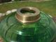 Green Glass Oil Lamp Font 20th Century photo 3