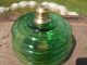 Green Glass Oil Lamp Font 20th Century photo 4