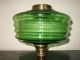 Green Glass Oil Lamp Font 20th Century photo 5