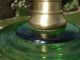 Green Glass Oil Lamp Font 20th Century photo 6
