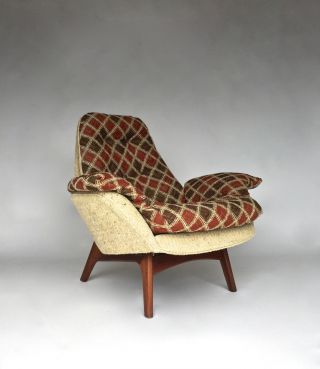 Rare Vintage Adrian Pearsall Craft Assoc.  Mid Century Modern Walnut Lounge Chair photo