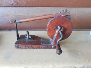 Made1835 Jacob Kinch Apple Peeler Wooden Hand Forged Iron Kitchen Primitive photo