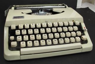 Vintage Brother Charger 11 Typewriter With Case Cream Colored photo