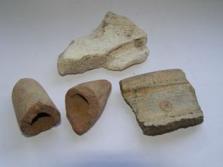 Ancient Egyptian 1290 B.  C.  Clay Pot & Bone Fragments From Ramesseum photo