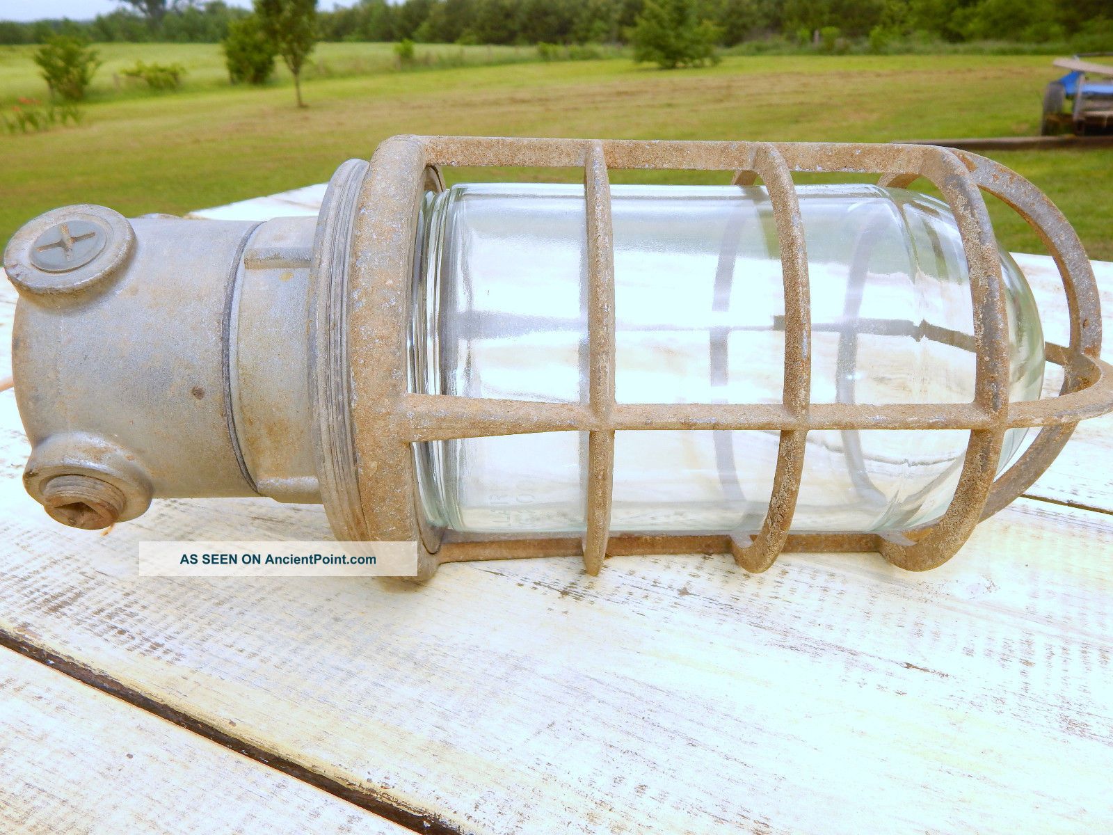 Vtg Industrial Cage Killark Explosion Proof Light Fixture/sconce Vfc200 Chandeliers, Fixtures, Sconces photo