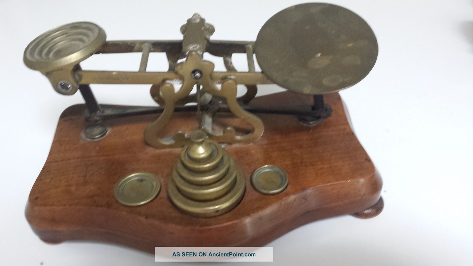Antique Brass And Wood English Postal Scale - S.  Mordan & Co Scales photo