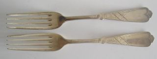 Wm Rogers Bros Newport / Chicago Silverplate Dinner Forks 1879 photo