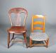 Early 19th Century French Maple Child ' S Chairs With Custom Upholstery 1800-1899 photo 8
