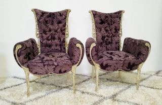 Hollywood Regency French Provincial Arm Chairs - Morris/draper Style photo