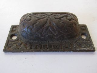 Drawer Pull Antique Cast Iron Ornate Victorian Styling photo