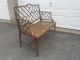 Faux Bamboo Caned Bench Settee Loveseat Vintage Mcm Hollywood Regency Mid-Century Modernism photo 1