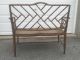 Faux Bamboo Caned Bench Settee Loveseat Vintage Mcm Hollywood Regency Mid-Century Modernism photo 4