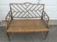 Faux Bamboo Caned Bench Settee Loveseat Vintage Mcm Hollywood Regency Mid-Century Modernism photo 8