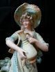 Tall Art Nouveau Bisque Amphora Lady Girl German Figurine Figure Heubach C1880 ' S Figurines photo 4