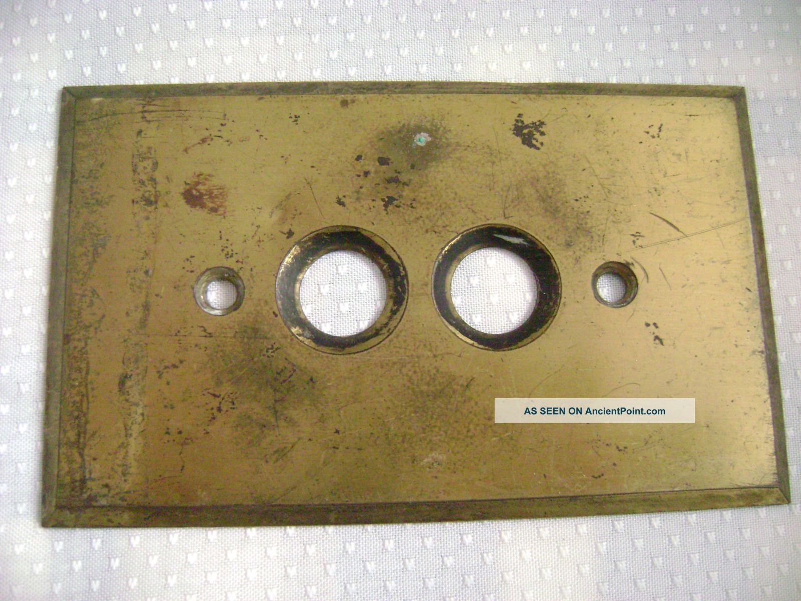 Antique Push Button Perkins Brass Switch Plate Victorian 1903 Switch Plates & Outlet Covers photo