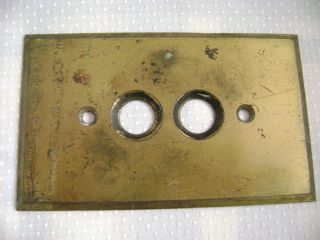 Antique Push Button Perkins Brass Switch Plate Victorian 1903 photo
