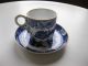 Antique English Bone China Demitasse China Cup And Saucer Blue & White Cups & Saucers photo 2