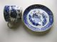 Antique English Bone China Demitasse China Cup And Saucer Blue & White Cups & Saucers photo 3