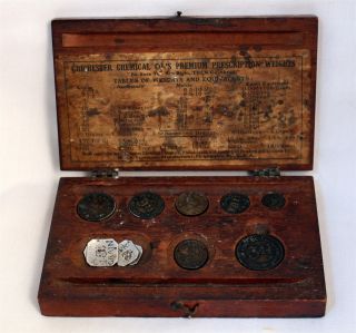Antique Apothecary Pharmacy Chichester Chemical Co.  Prescription Weights photo