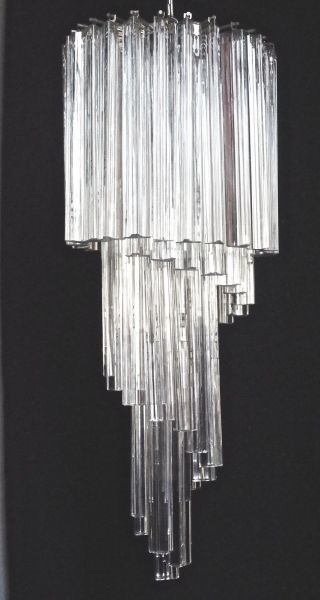 Stunning Rare Very Large Crystal Spiral Chandelier - Murano Mazzega Venini photo