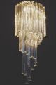 Stunning Rare Very Large Crystal Spiral Chandelier - Murano Mazzega Venini Chandeliers, Fixtures, Sconces photo 7