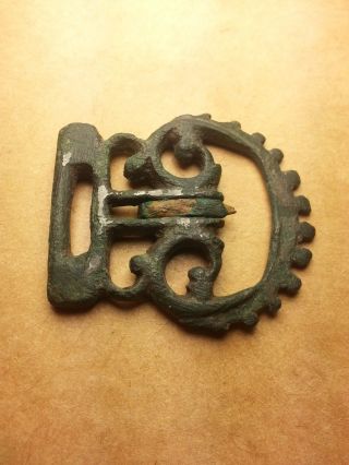 Ancient Roman Bronze Belt Buckle - Military Type - Ornate photo