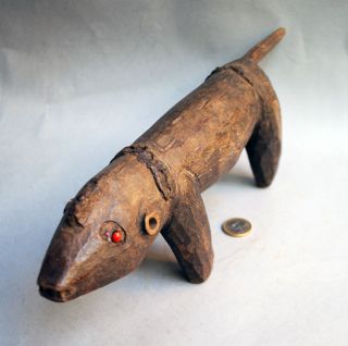A Mambila Divination Animal W Red Seed Eyes From Cameroon photo