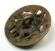 Antique Pierced Brass Button Cat Face & Paw Bursting Through Buttons photo 1