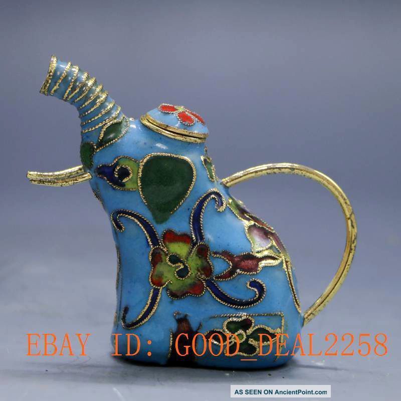 Rare Cloisonne Painting Beauty Elephant Delicate Snuff Bottle Snuff Bottles photo