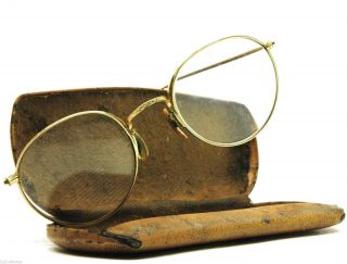 Antique Eyeglasses Bausch Lomb B&l Prescription 12kt Gold Ful - Vue Wire Glasses photo