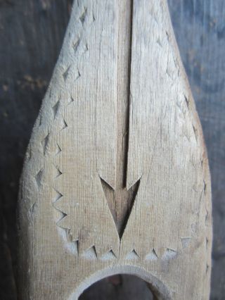 Antique Civil War Era Wooden Ware Chip Carved Wash Tub Wash Rod Fragment photo