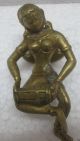 Antique Old Hand Crafted Dancing Lady Styled Brass Door Handle Rich Patina Door Knobs & Handles photo 1