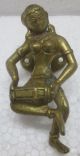 Antique Old Hand Crafted Dancing Lady Styled Brass Door Handle Rich Patina Door Knobs & Handles photo 5