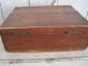 19th Century Red Paint Wood Box With Key Dovetails Primitive Find Aafa Primitives photo 8